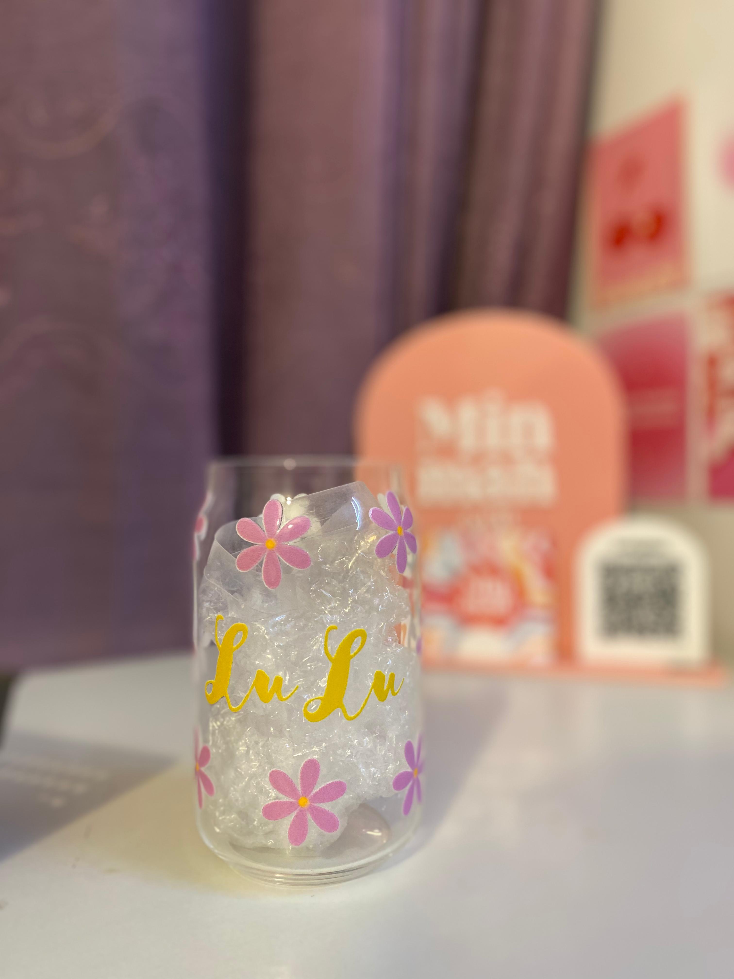 Lulu Yellow and Pink Tumbler Glass