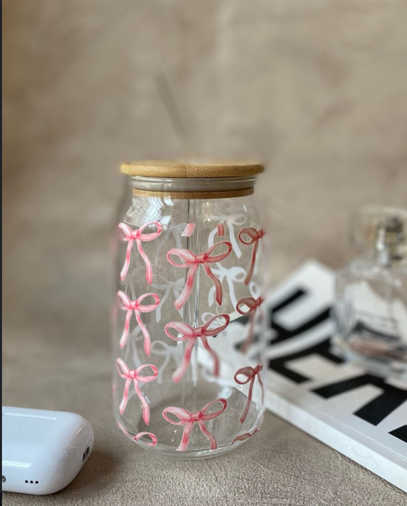 Pink Ribbons Tumbler Glass